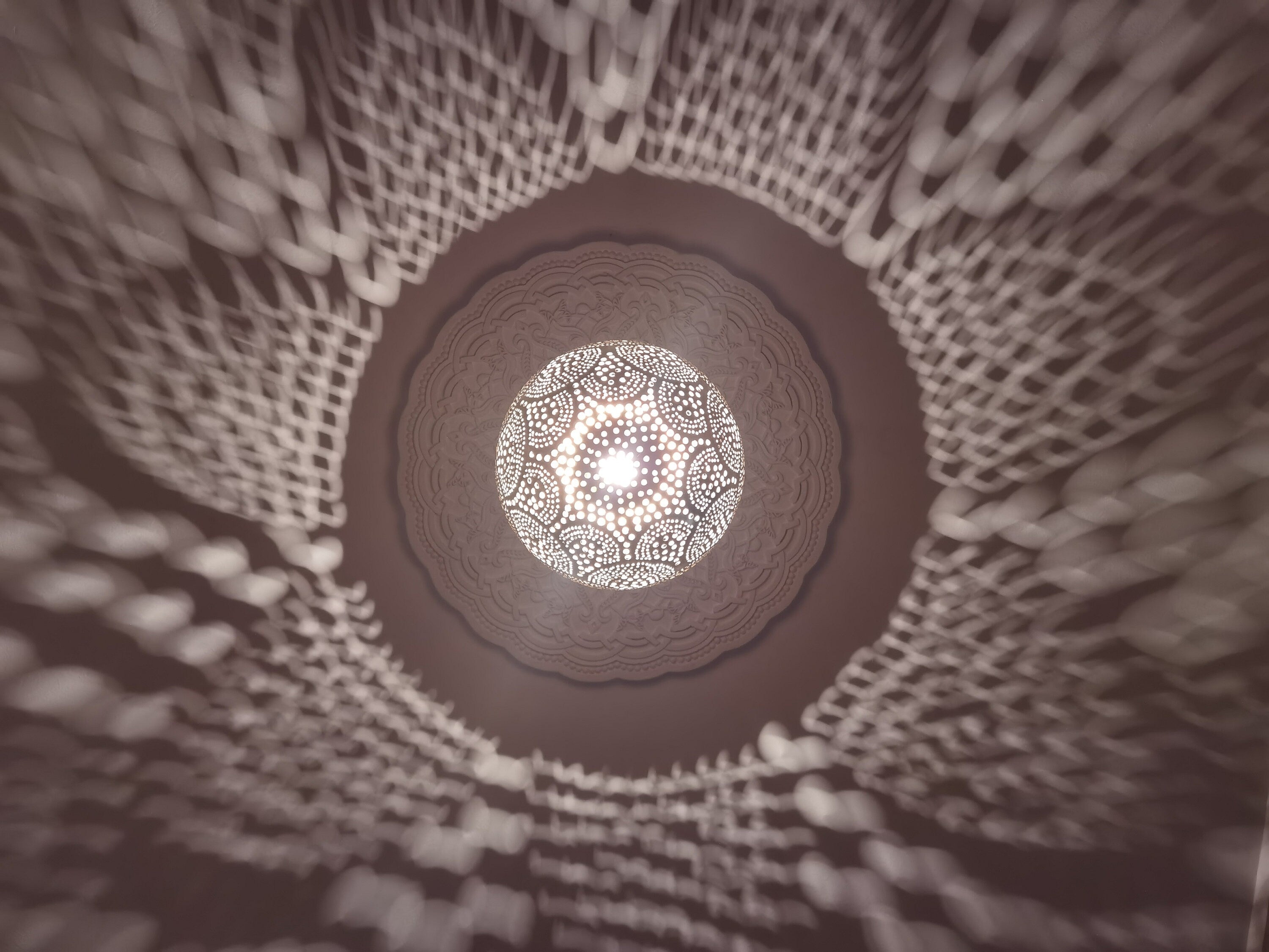 Moroccan Brass Pendant Light: Handmade Pierced Ceiling Lamp
