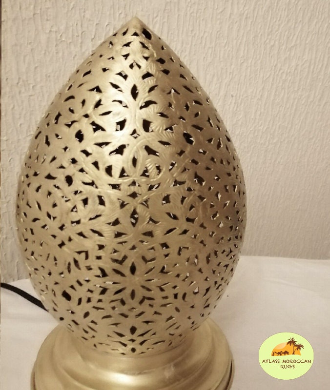 Handmade Moroccan Table Lamp: Brass Copper Pendant Light