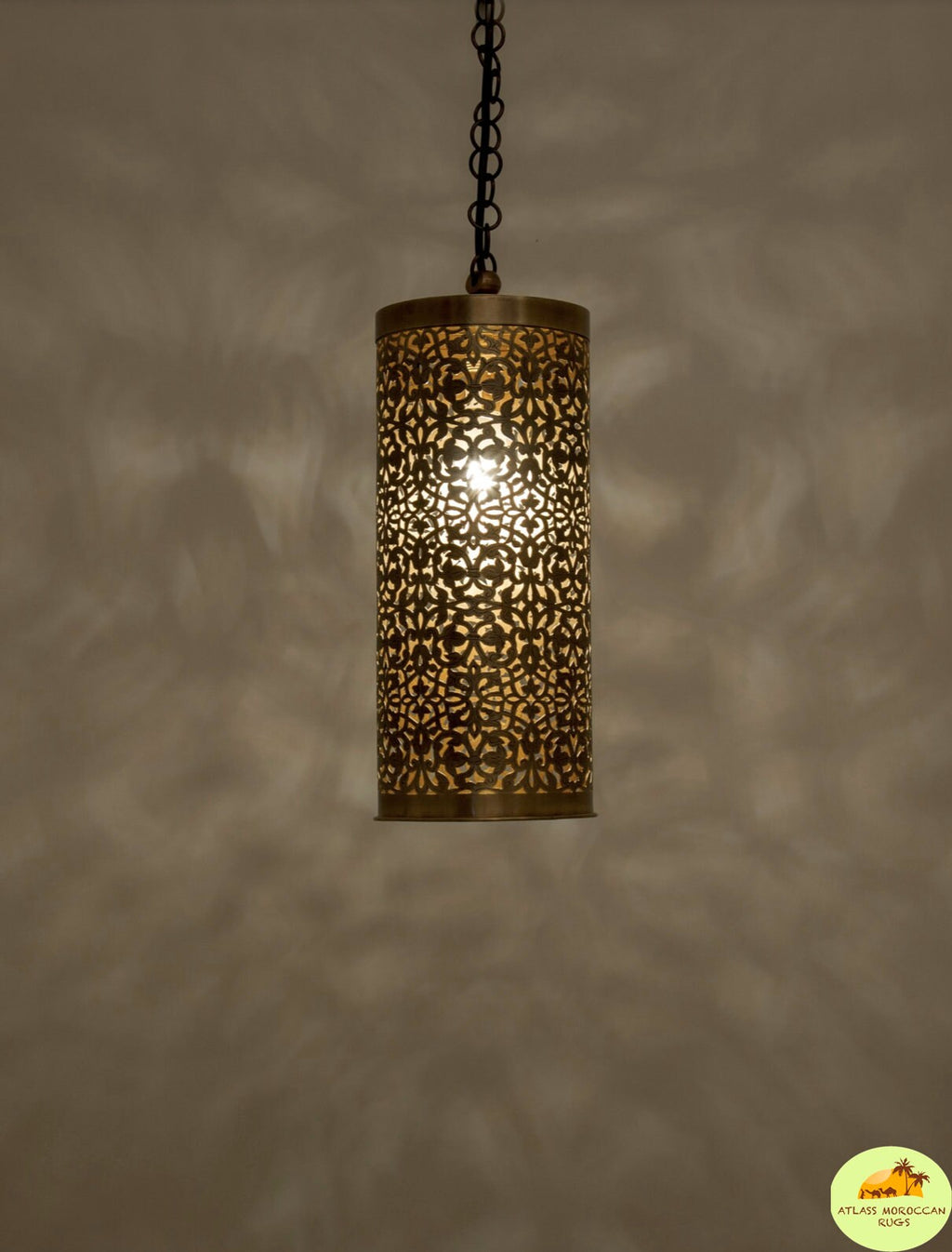 Hand Hammered Brass Moroccan Pendant Light - Cone Fixture