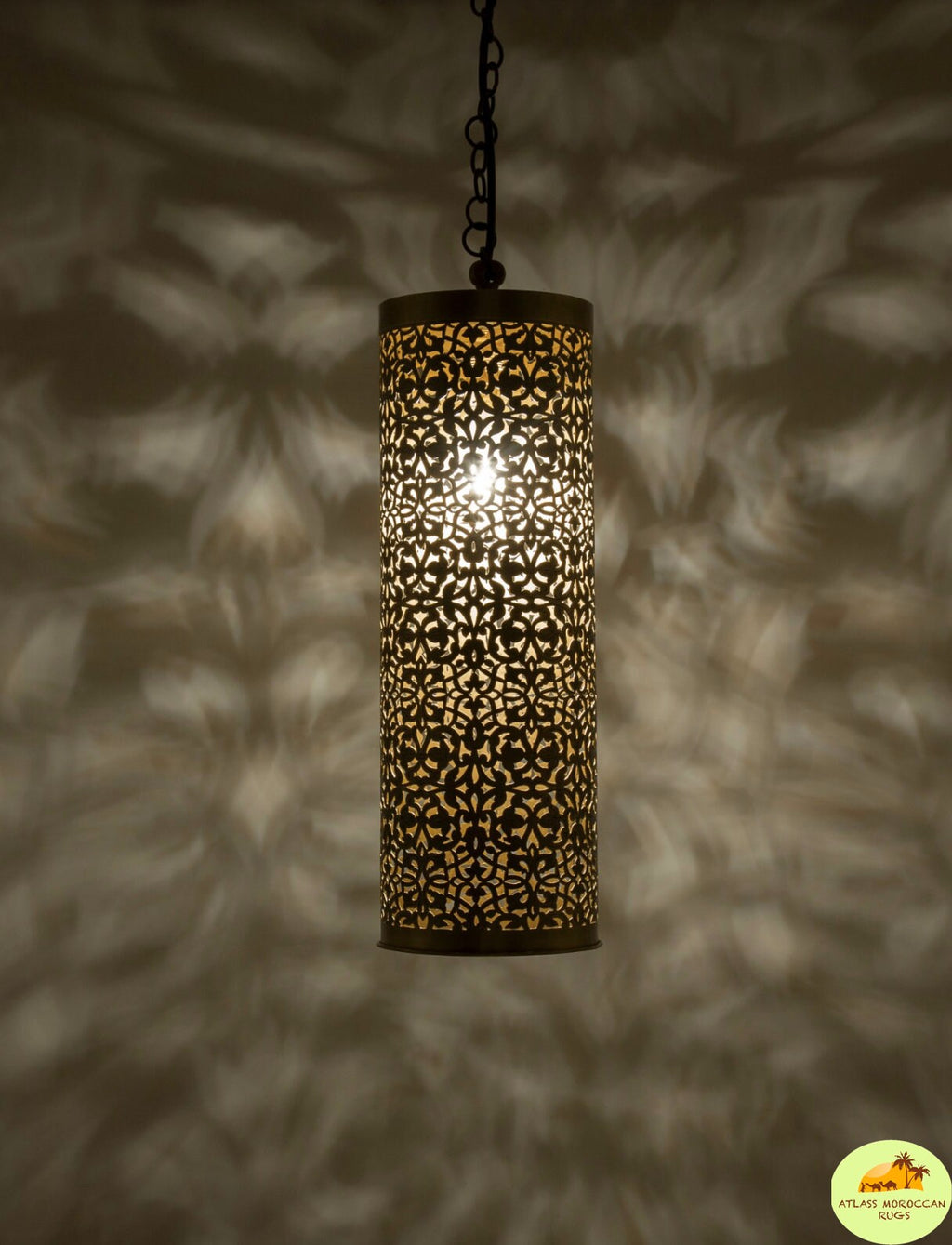 Hand Hammered Brass Moroccan Pendant Light - Cone Fixture