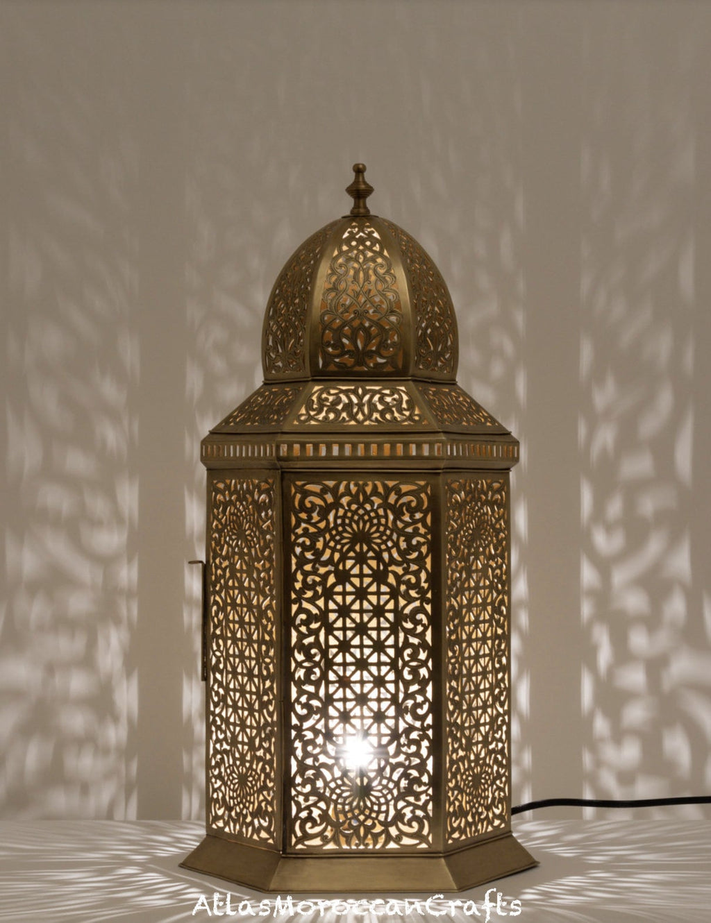 Handmade Brass Moroccan Floor Lamp: Vintage Style Lighting