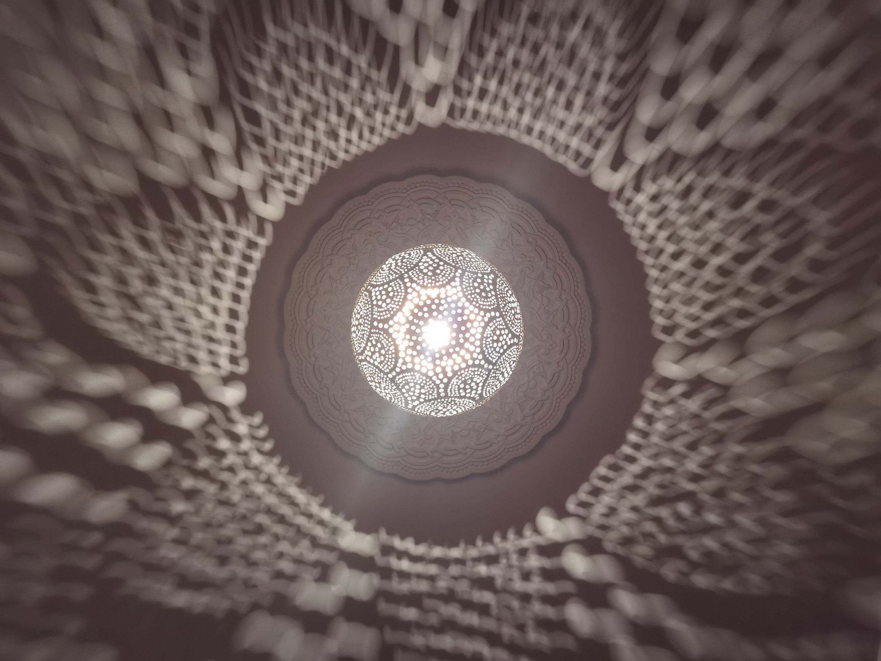 Moroccan Brass Pendant Light: Handmade Pierced Ceiling Lamp