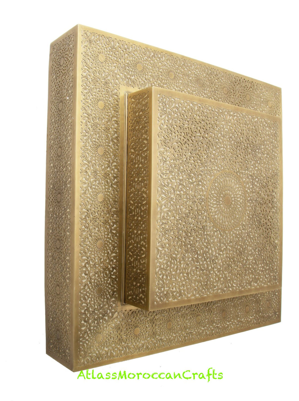 Handmade Moroccan Brass Wall Lamp: Boho Light Decor