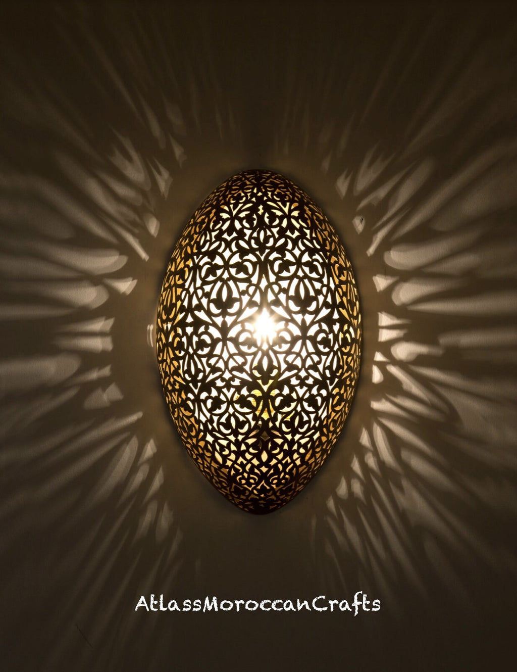 Handmade Brass Moroccan Wall Sconce: Shadow Lighting