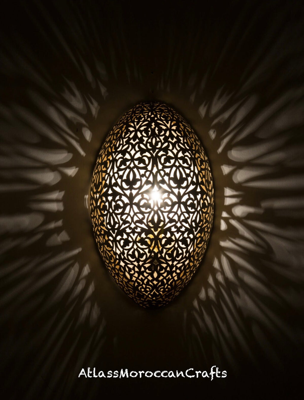 Handmade Brass Moroccan Wall Sconce: Shadow Lighting