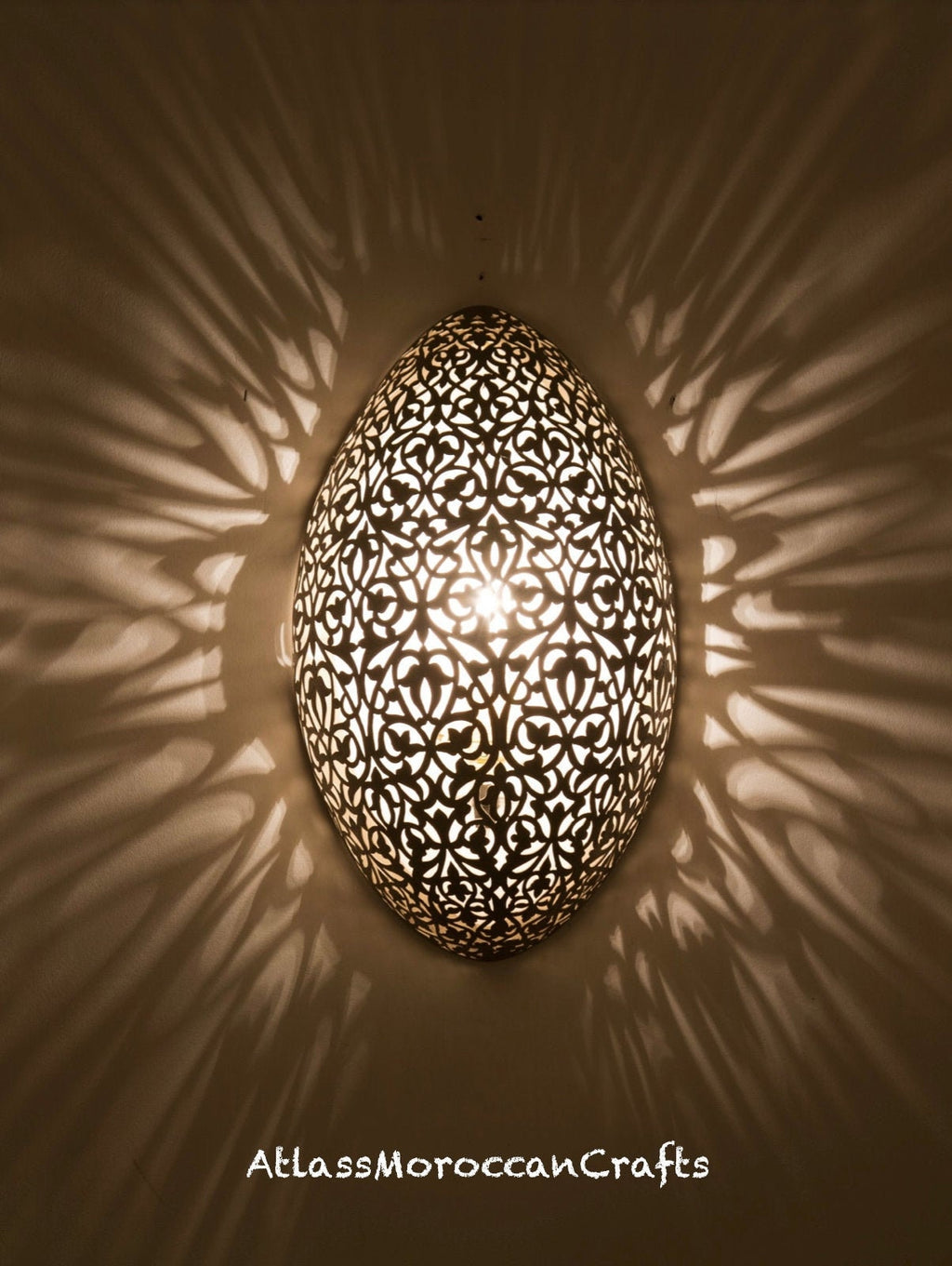 Handmade Brass Moroccan Wall Sconce: Shadow Lighting
