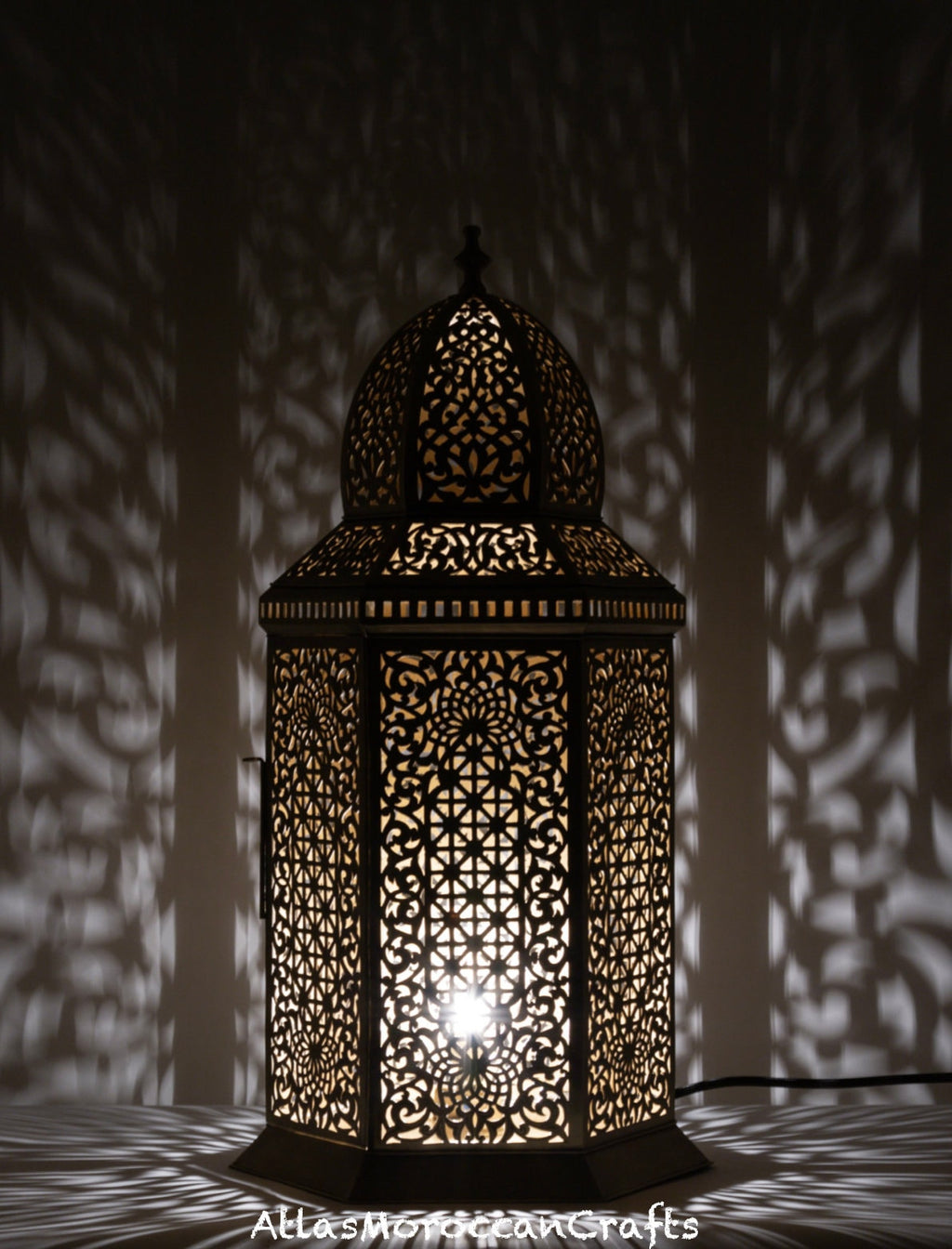 Handmade Brass Moroccan Floor Lamp: Vintage Style Lighting
