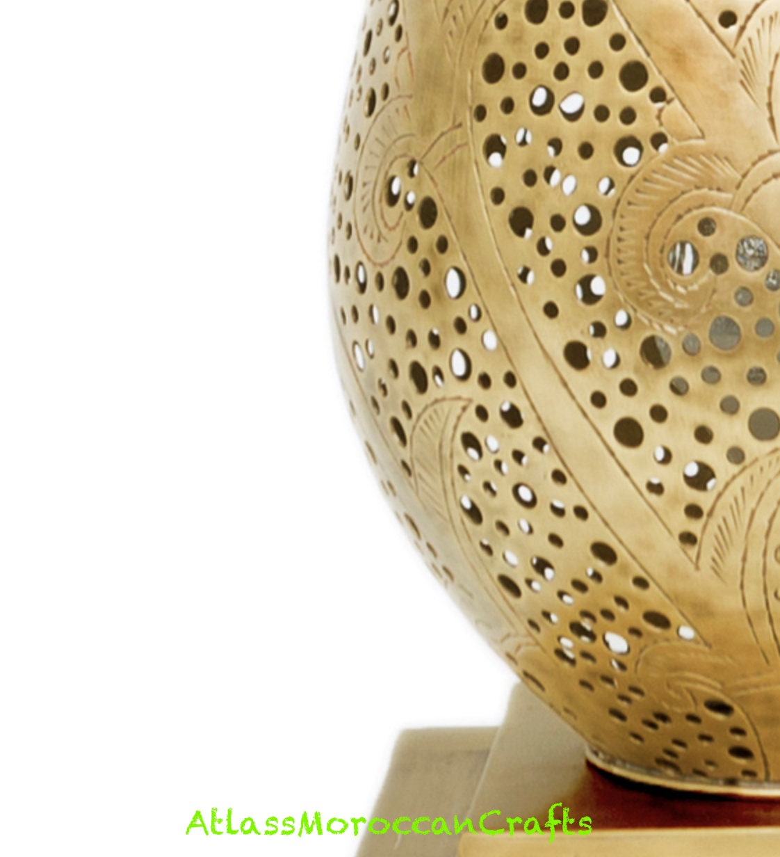 Handmade Moroccan Table Lamp: Vintage Brass Bedside Light