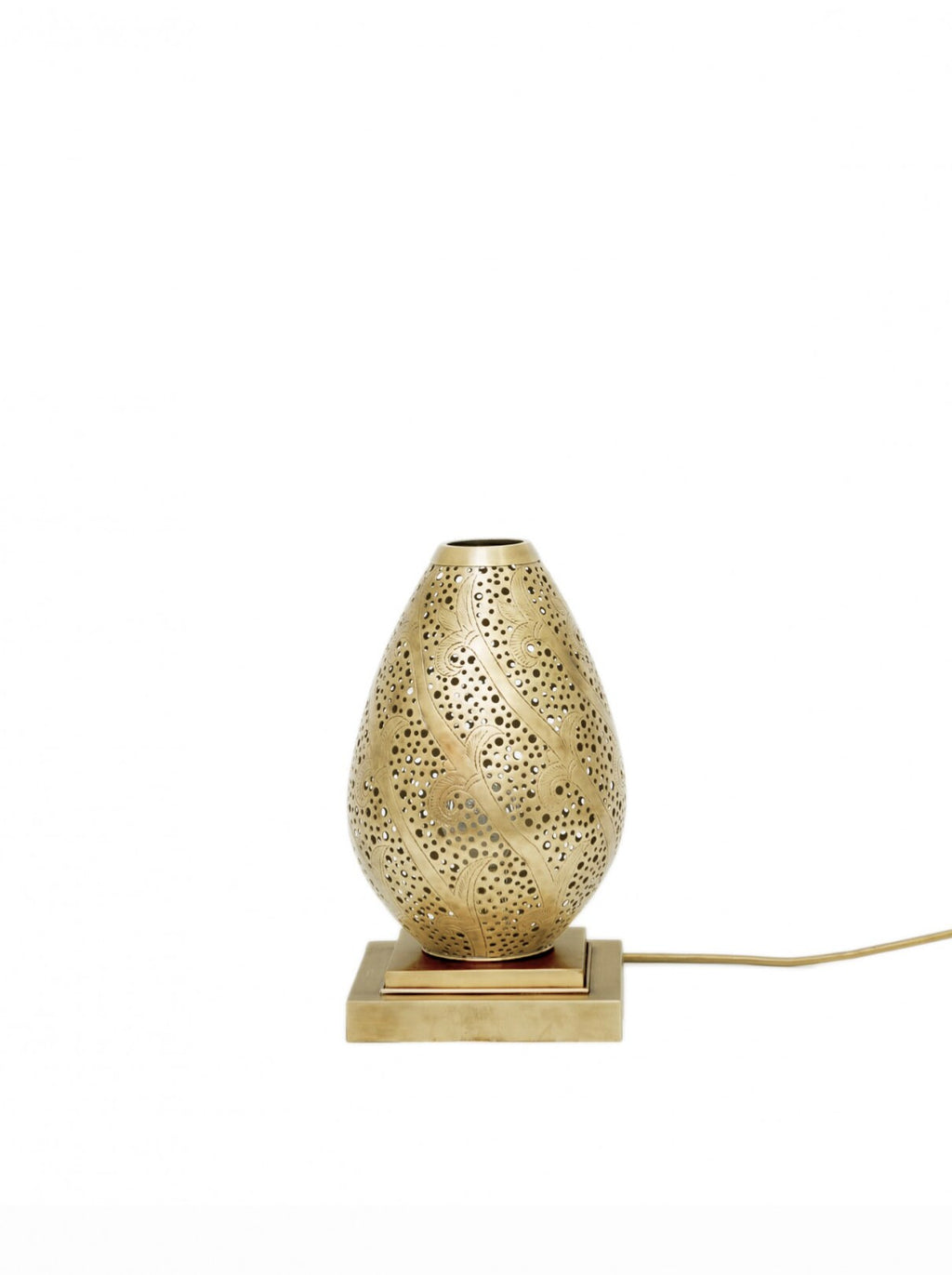 Handmade Moroccan Table Lamp: Vintage Brass Bedside Light