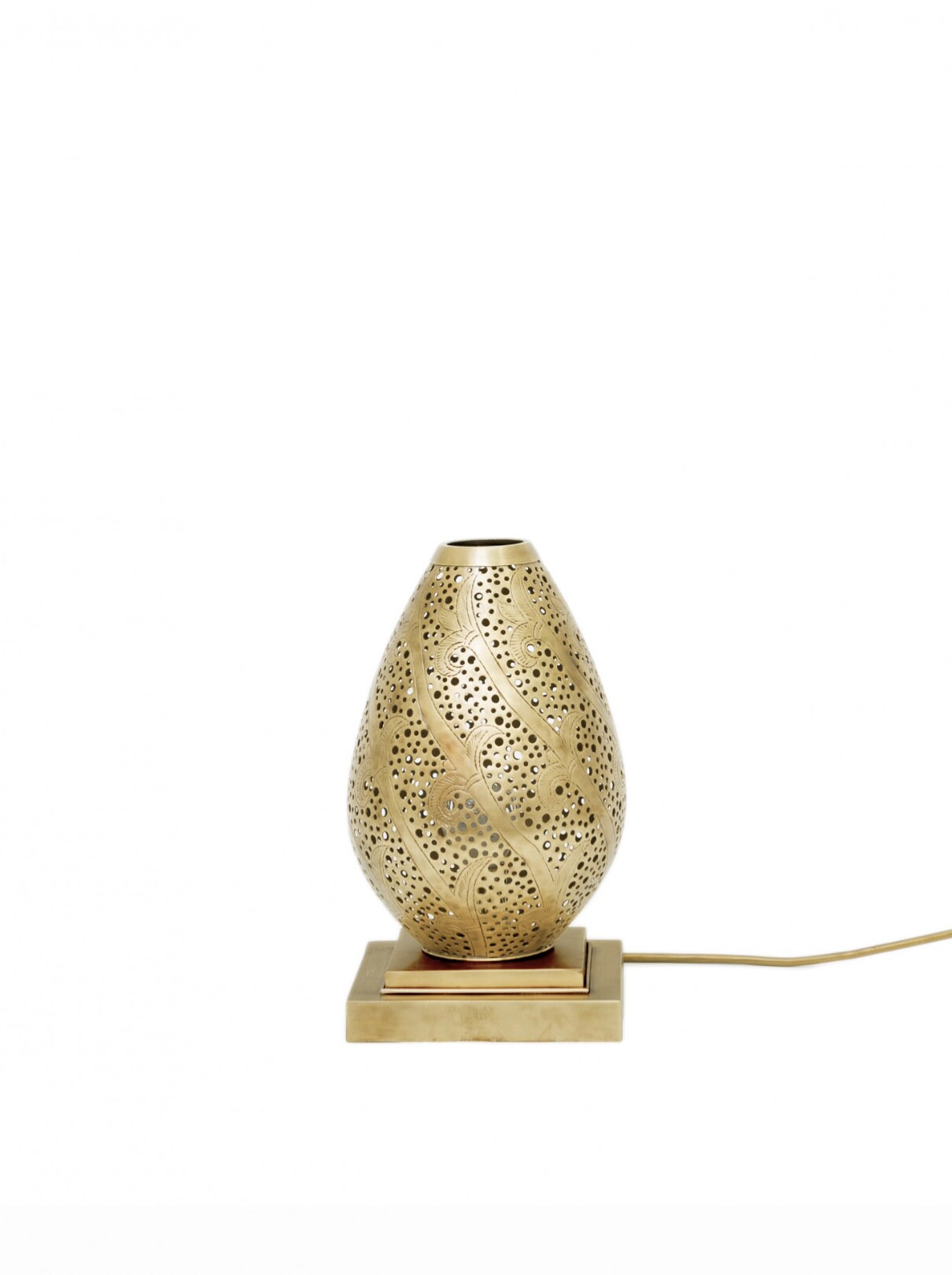 Handmade Moroccan Table Lamp: Vintage Brass Bedside Light