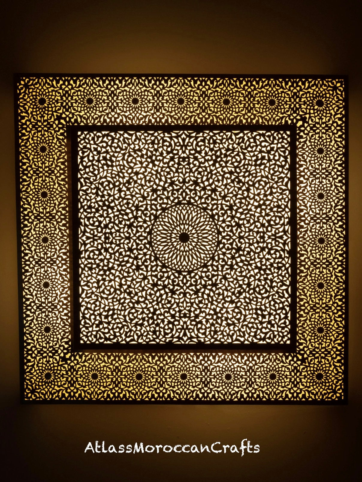 Handmade Moroccan Brass Wall Lamp: Boho Light Decor