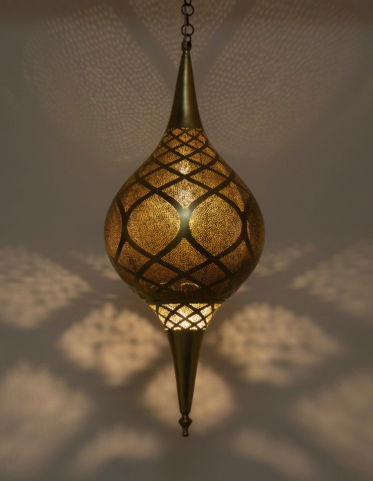 Handmade Moroccan Copper Pendant Light: Oriental Home Decor