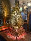 Handmade Moroccan Brass Floor Lamp: Copper & Glass Lighting (24x8.6 inches)