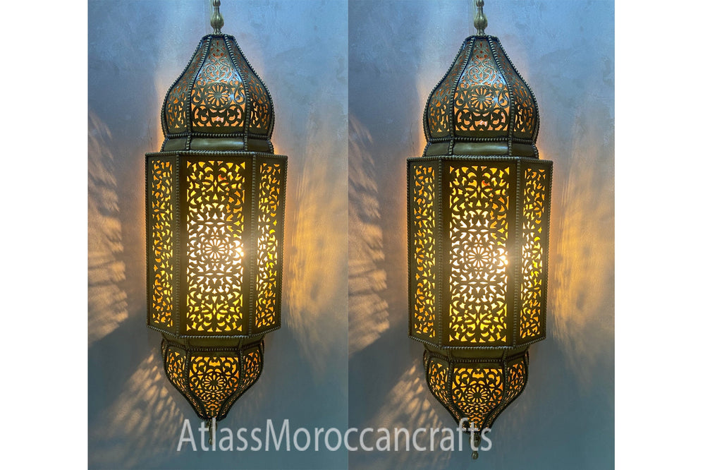 Set of 2 Handmade Moroccan Copper Wall Sconces: Floral Design