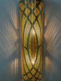 Handmade Moroccan Brass Wall Sconce: Intricate Patterned Lighting Creates Ambiance