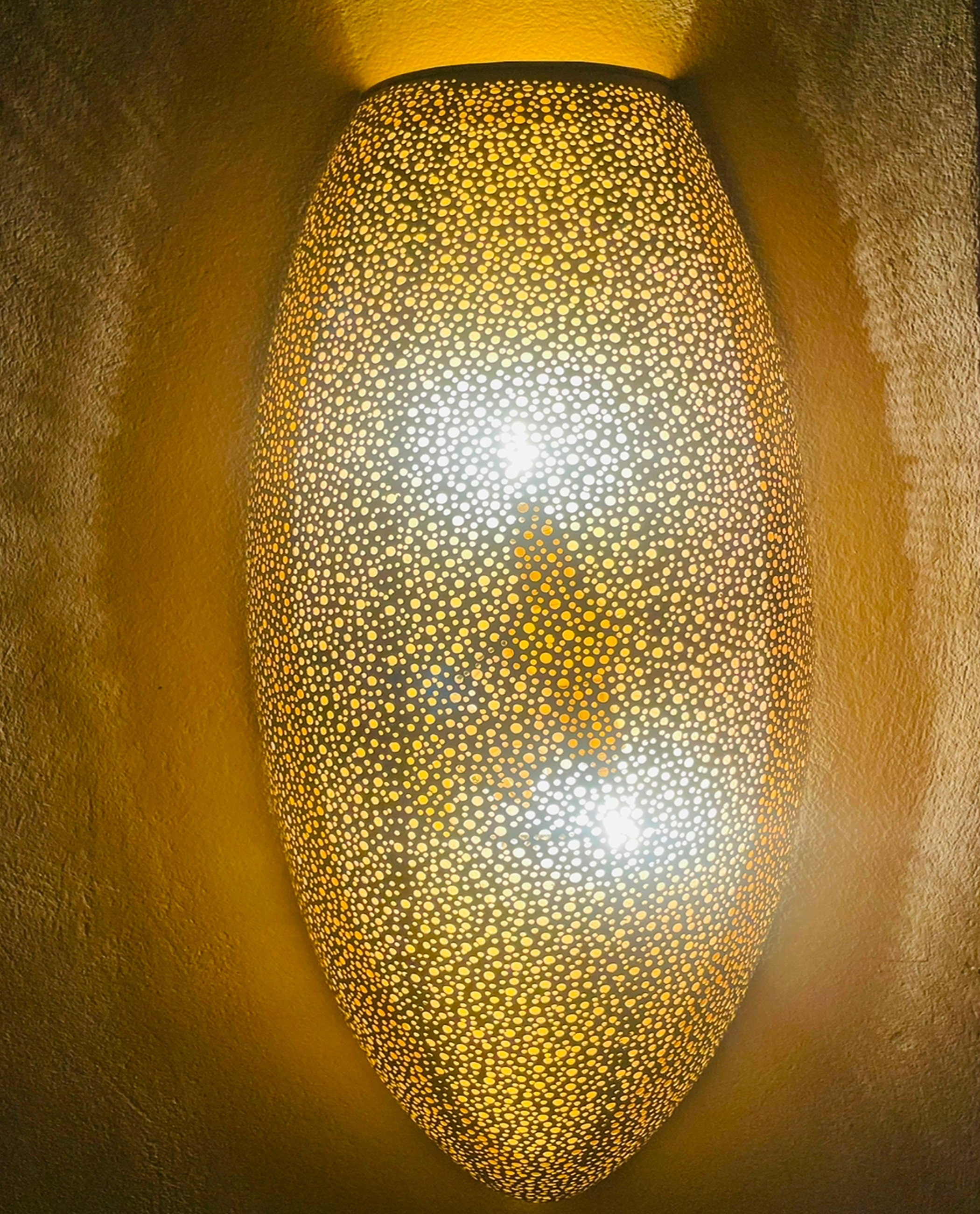 Handmade Brass Wall Lamp: Moroccan Hammered Light