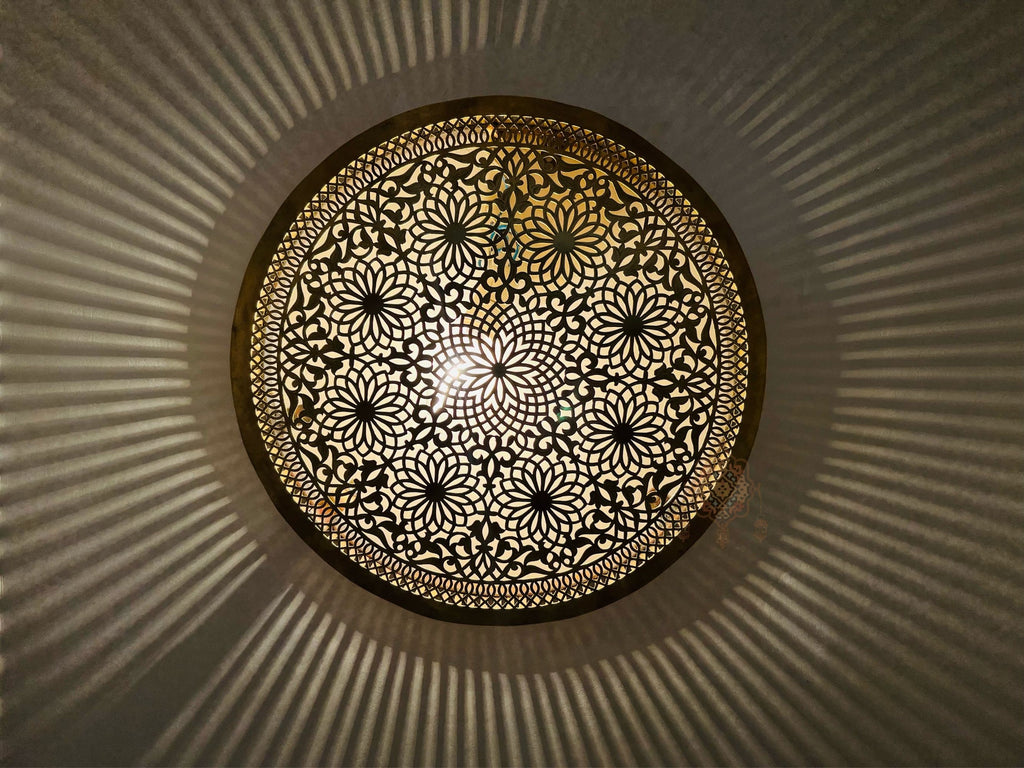 Handmade Brass Ceiling Light: Moroccan Pendant Fixture