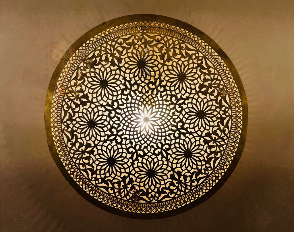 Set of 2 Handmade Moroccan Brass Wall Lamps: Vintage Style