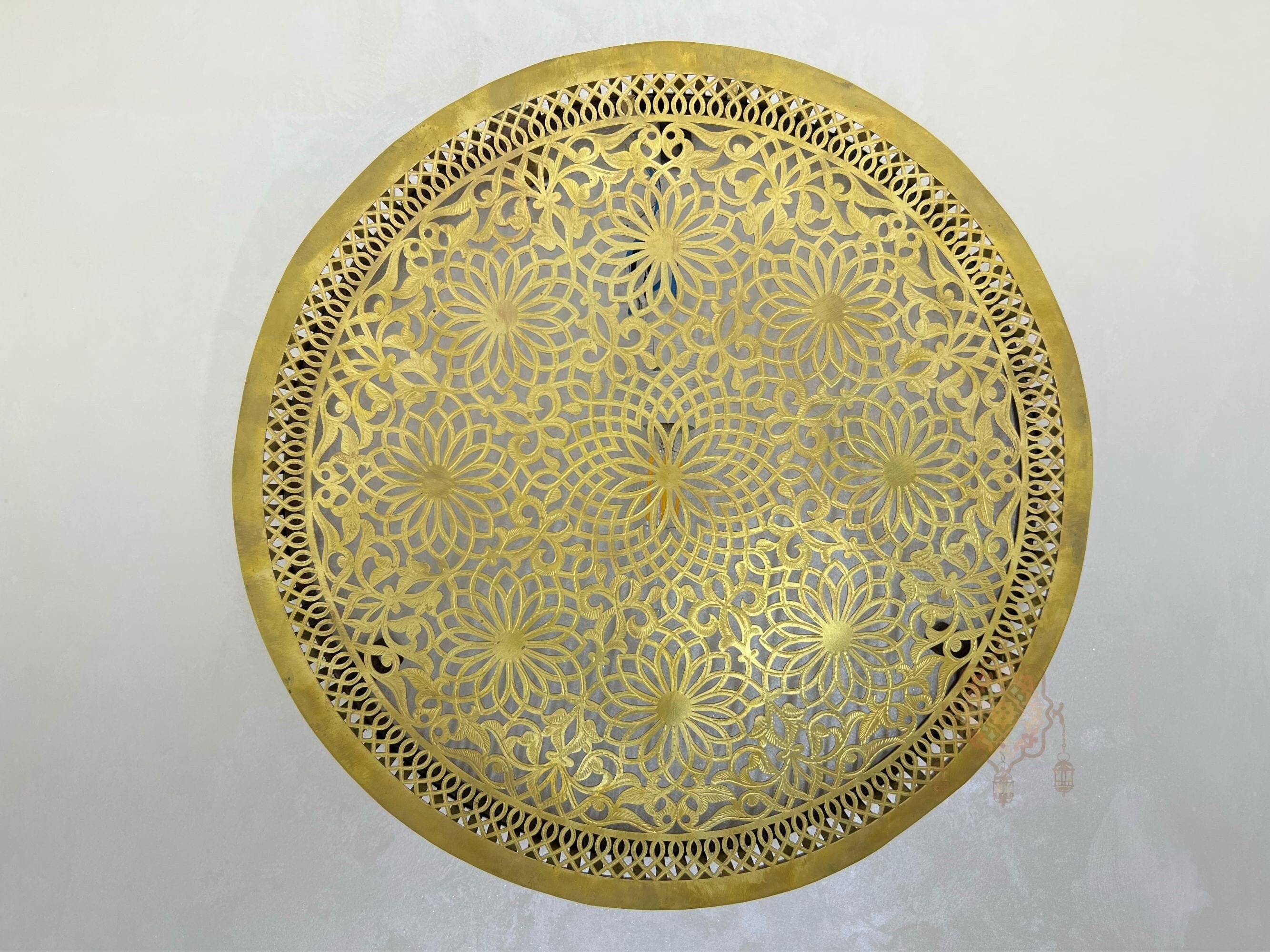 Handmade Brass Ceiling Light: Moroccan Pendant Fixture