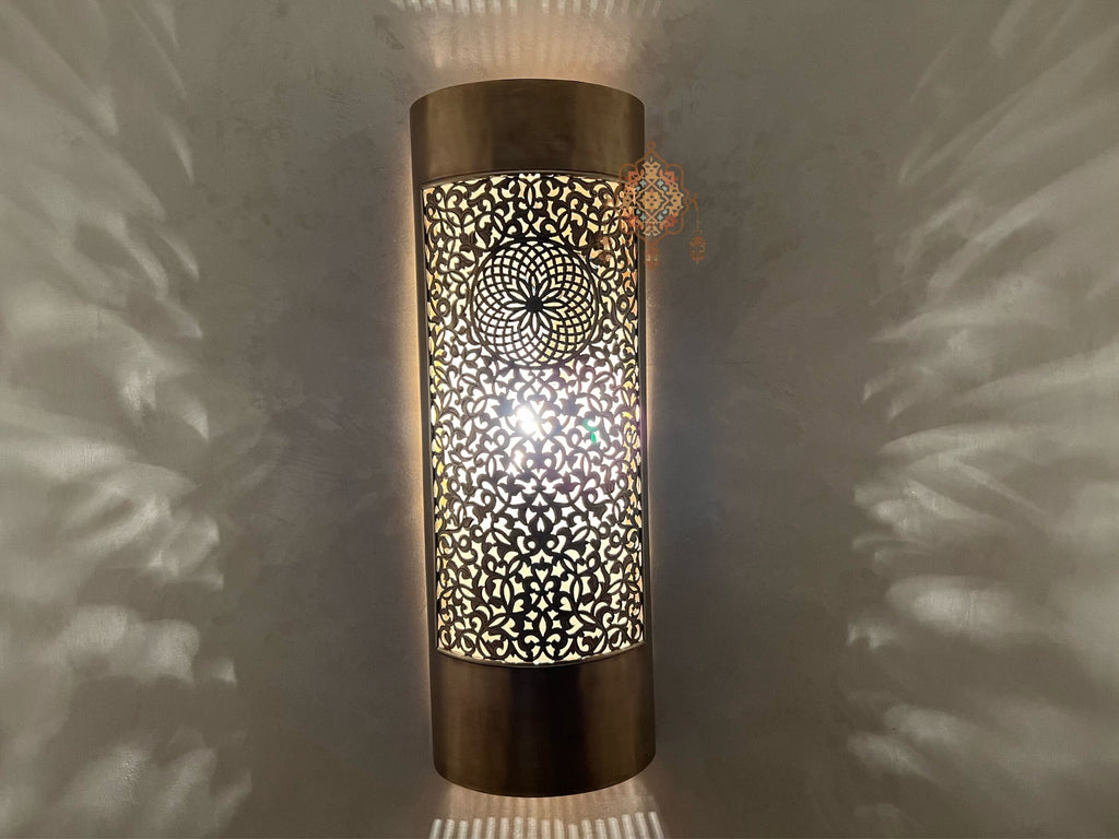 Set of 2 Moroccan Wall Lights: Handmade Brass Sconces