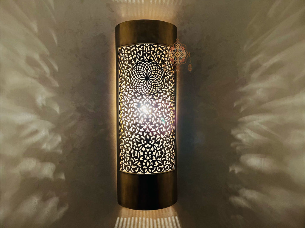 Set of 2 Moroccan Wall Lights: Handmade Brass Sconces