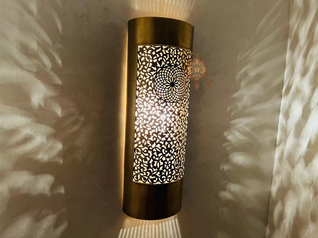 Set of 2 Moroccan Wall Lights: Handmade Brass Sconces