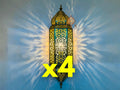 Handmade Moroccan Brass Wall Light Set: Rustic Copper Lamp