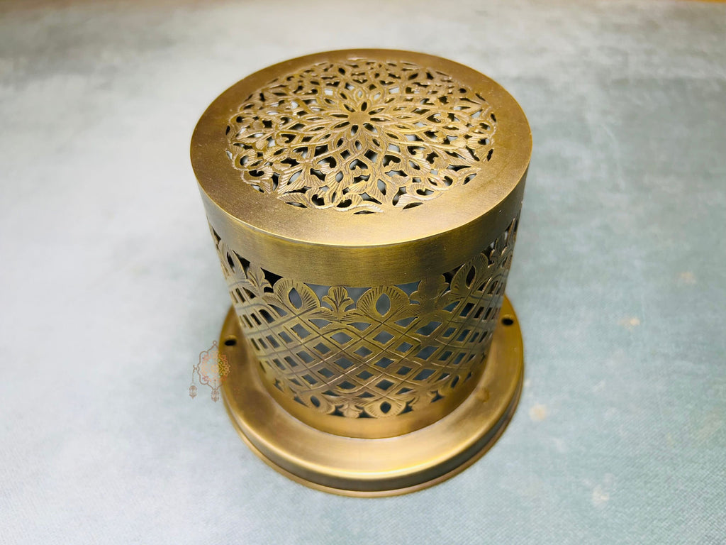 Set of 2 Moroccan Brass Spotlight Covers: Handmade Lamp