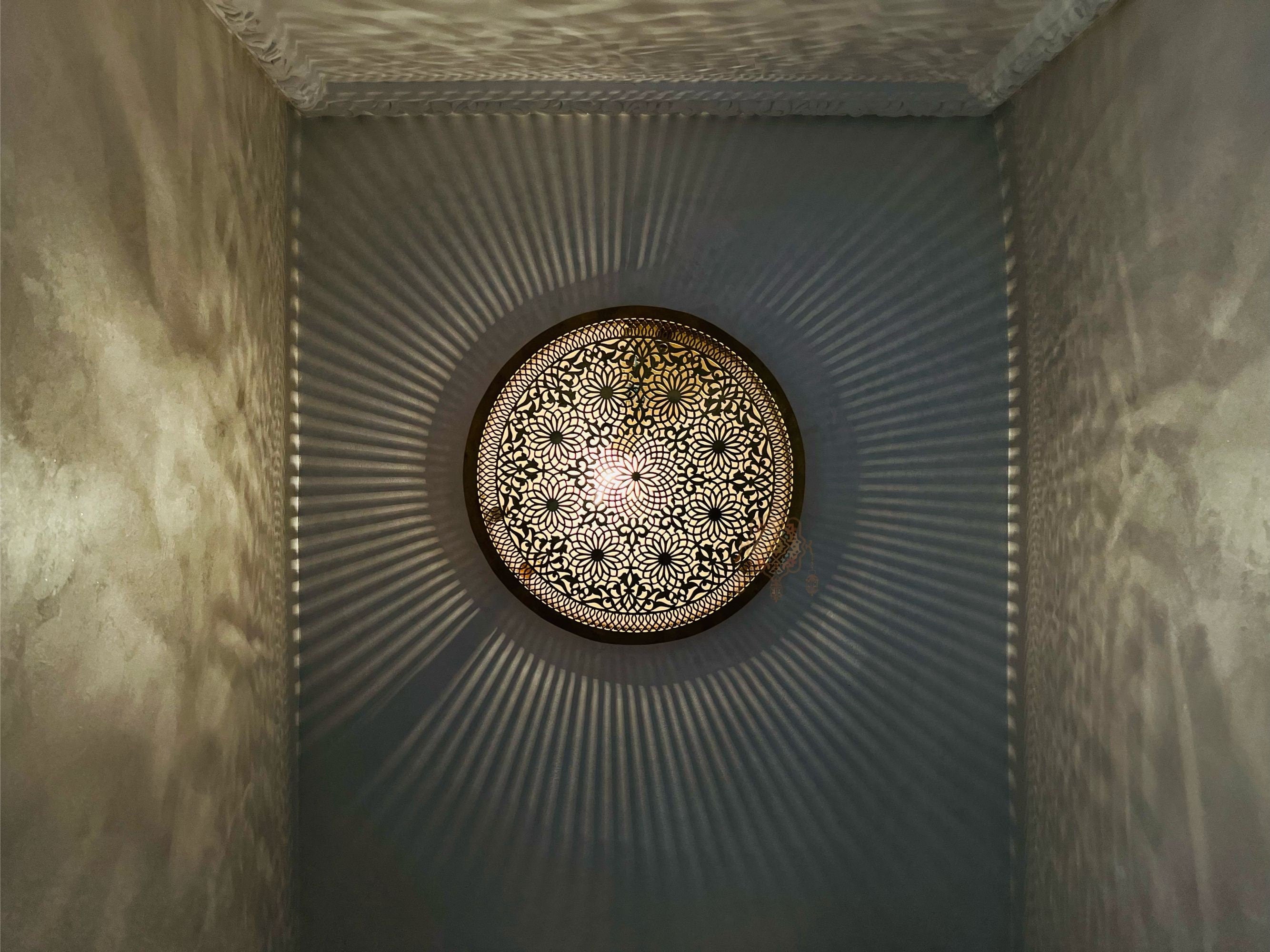 Set of 2 Handmade Moroccan Brass Wall Lamps: Vintage Style