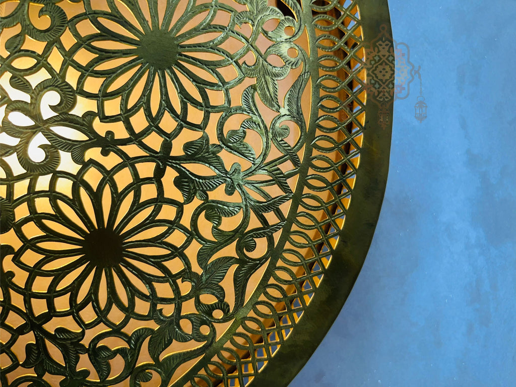 Handmade Moroccan Brass Wall Lamp: Vintage Pendant Light