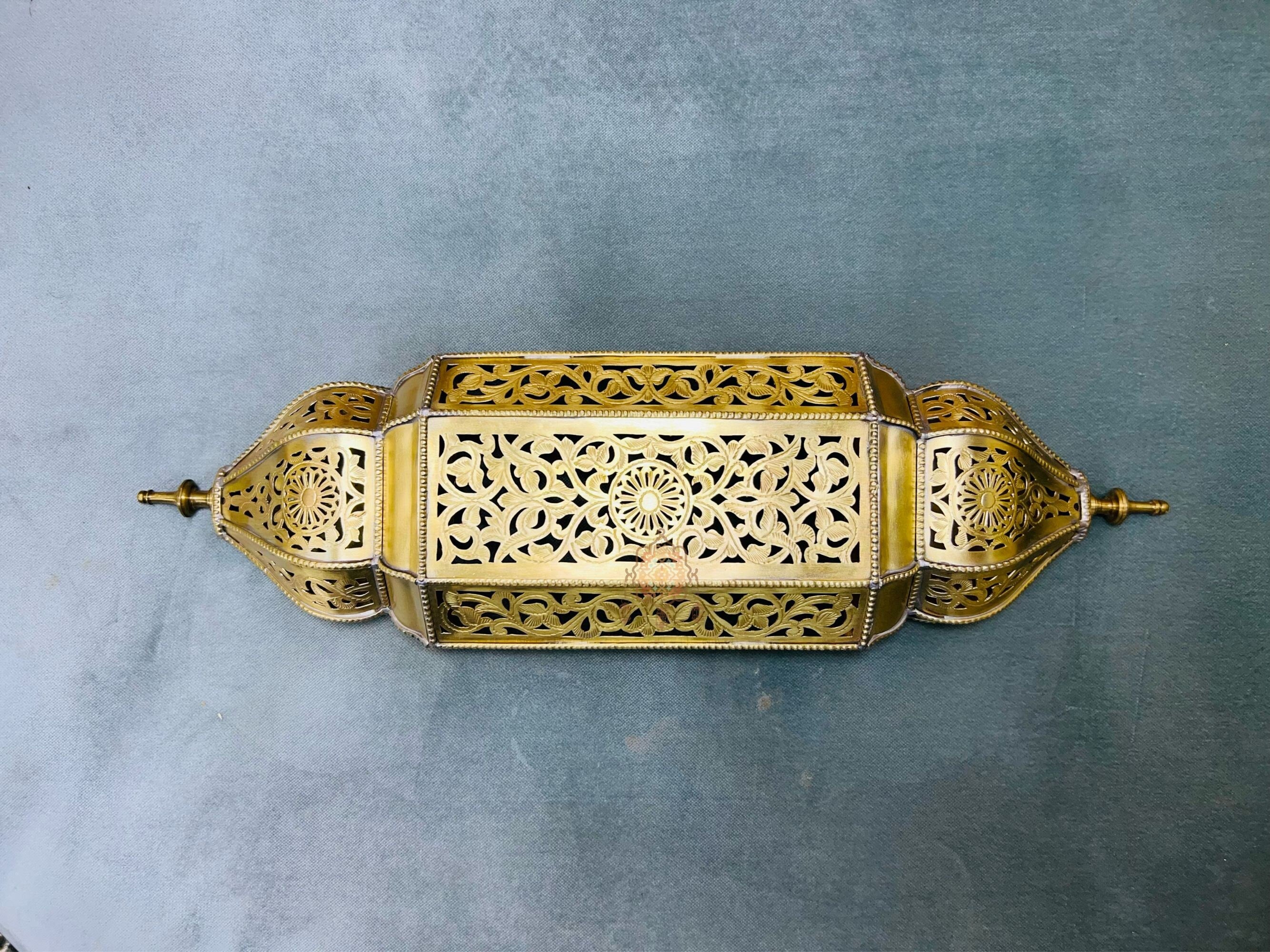 Set of 2 Handmade Moroccan Copper Wall Sconces: Floral Design