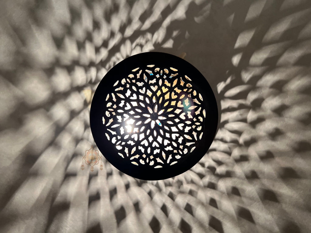 Set of 2 Moroccan Brass Spotlight Covers: Handmade Lamp