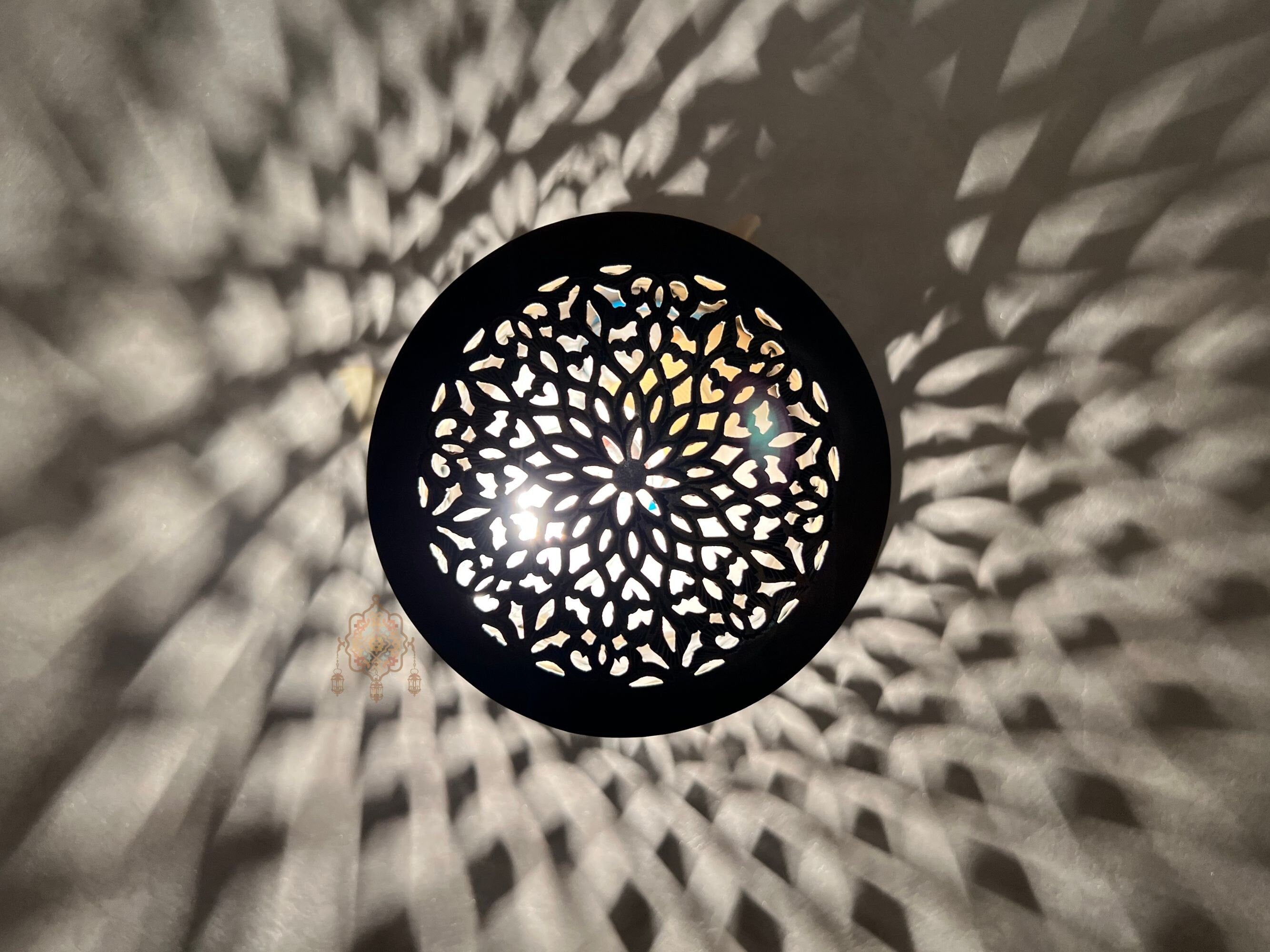 Set of 2 Moroccan Brass Spotlight Covers: Handmade Lamp