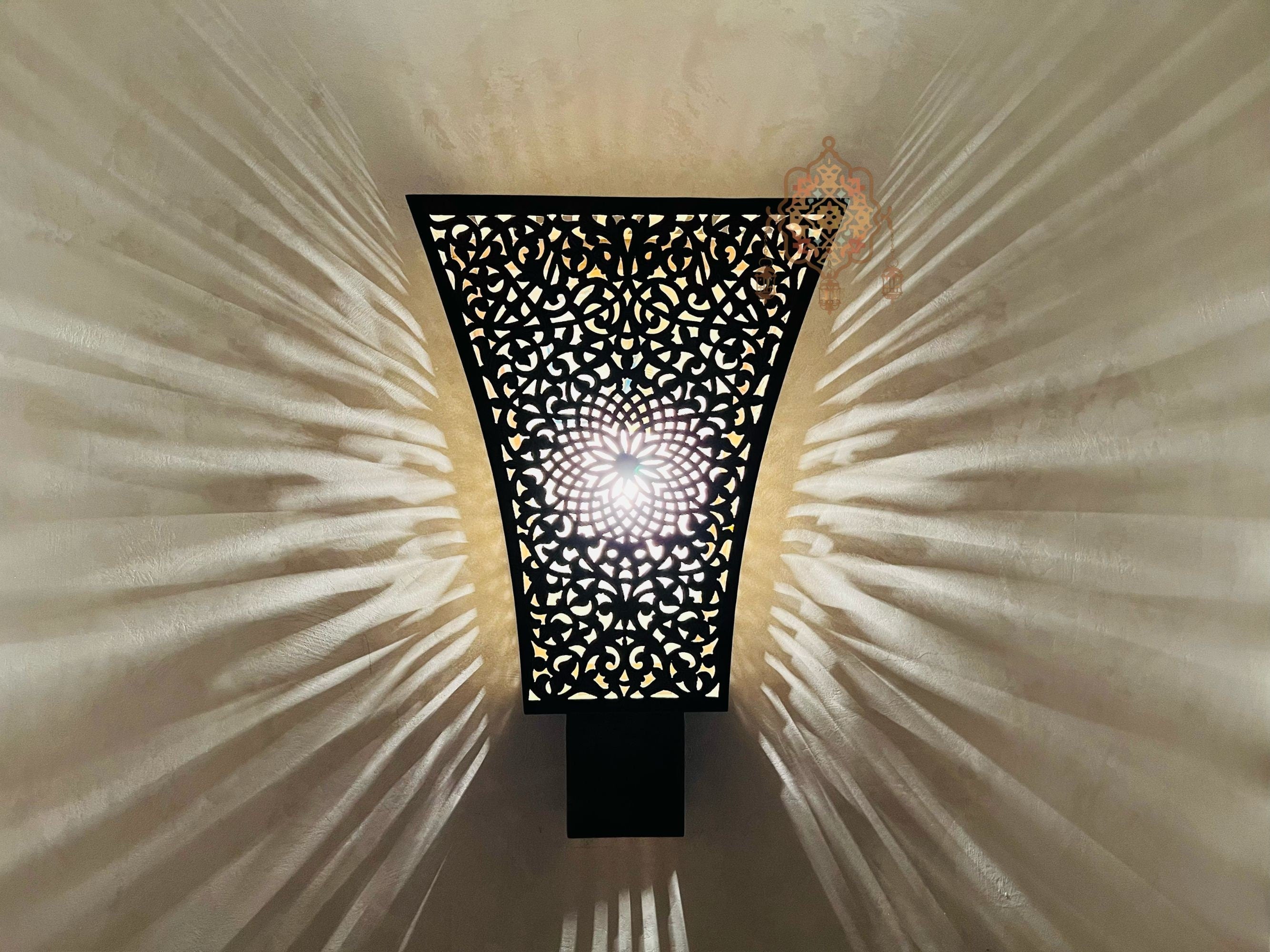 Handcrafted Brass Wall Lamp: Moroccan Artistry Decor