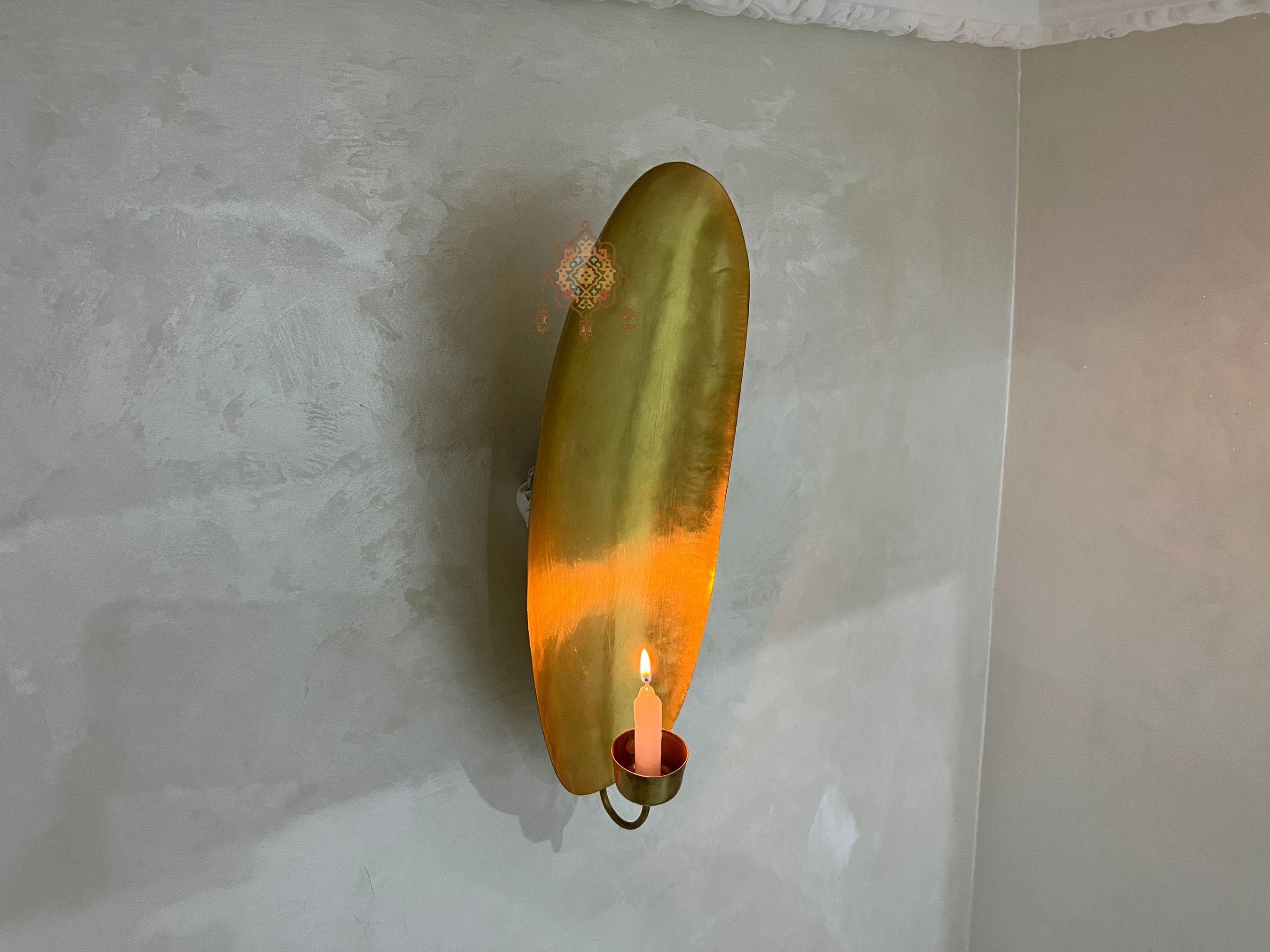 Handmade Brass Candle Lamp: Moroccan Golden Hour Home Decor