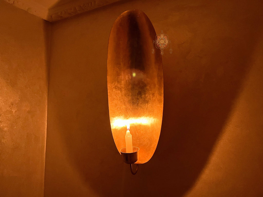 Handmade Brass Candle Lamp: Moroccan Golden Hour Home Decor