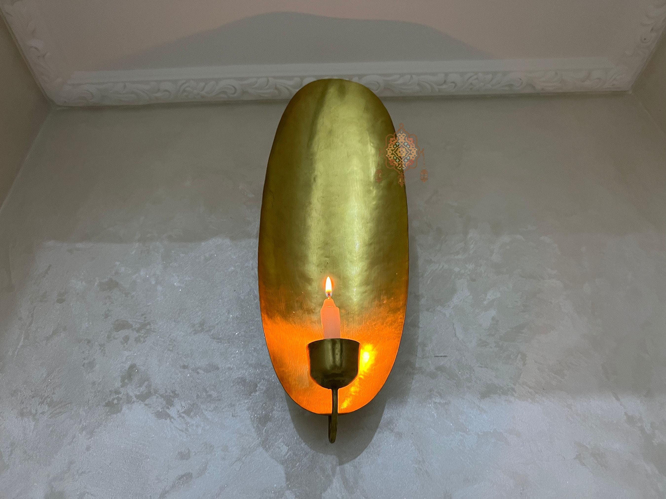 Handmade Brass Candle Lamp: Moroccan Golden Hour Home Decor