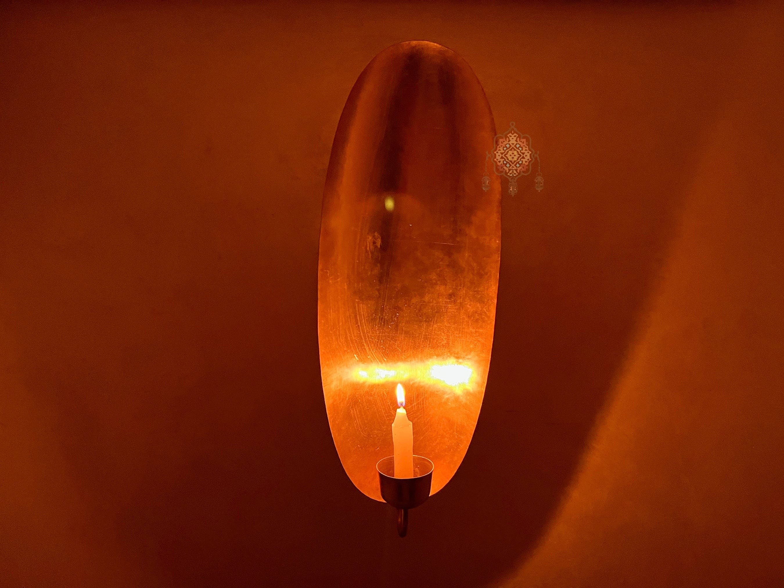 Handmade Brass Candle Lamp: Moroccan Golden Hour Home Decor
