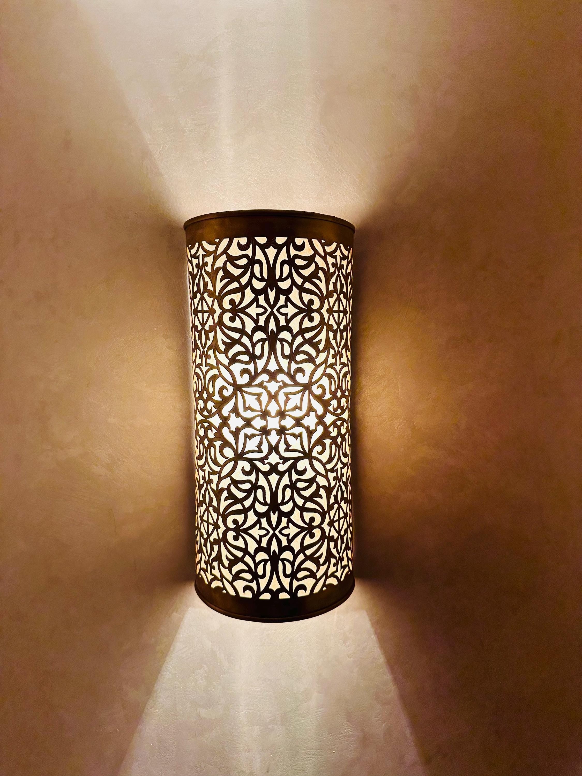 Handmade Moroccan Brass Wall Sconce: Elegant Home Lighting