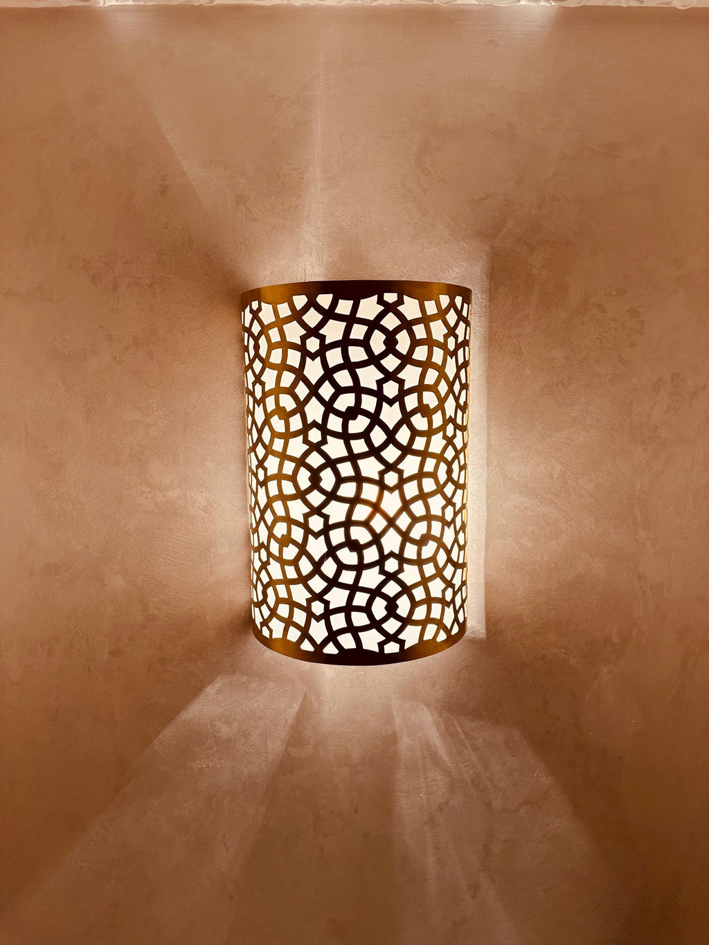 Handmade Moroccan Brass Wall Sconce: Traditional Lamp Decor