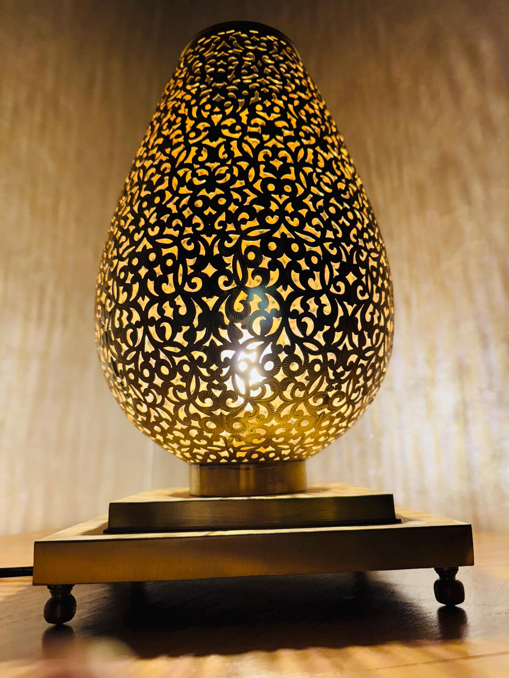 Handmade Moroccan Brass Table Lamp: Artisan Home Decor Lighting