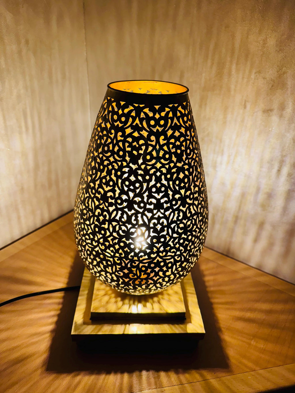 Handmade Moroccan Brass Table Lamp: Artisan Home Decor Lighting
