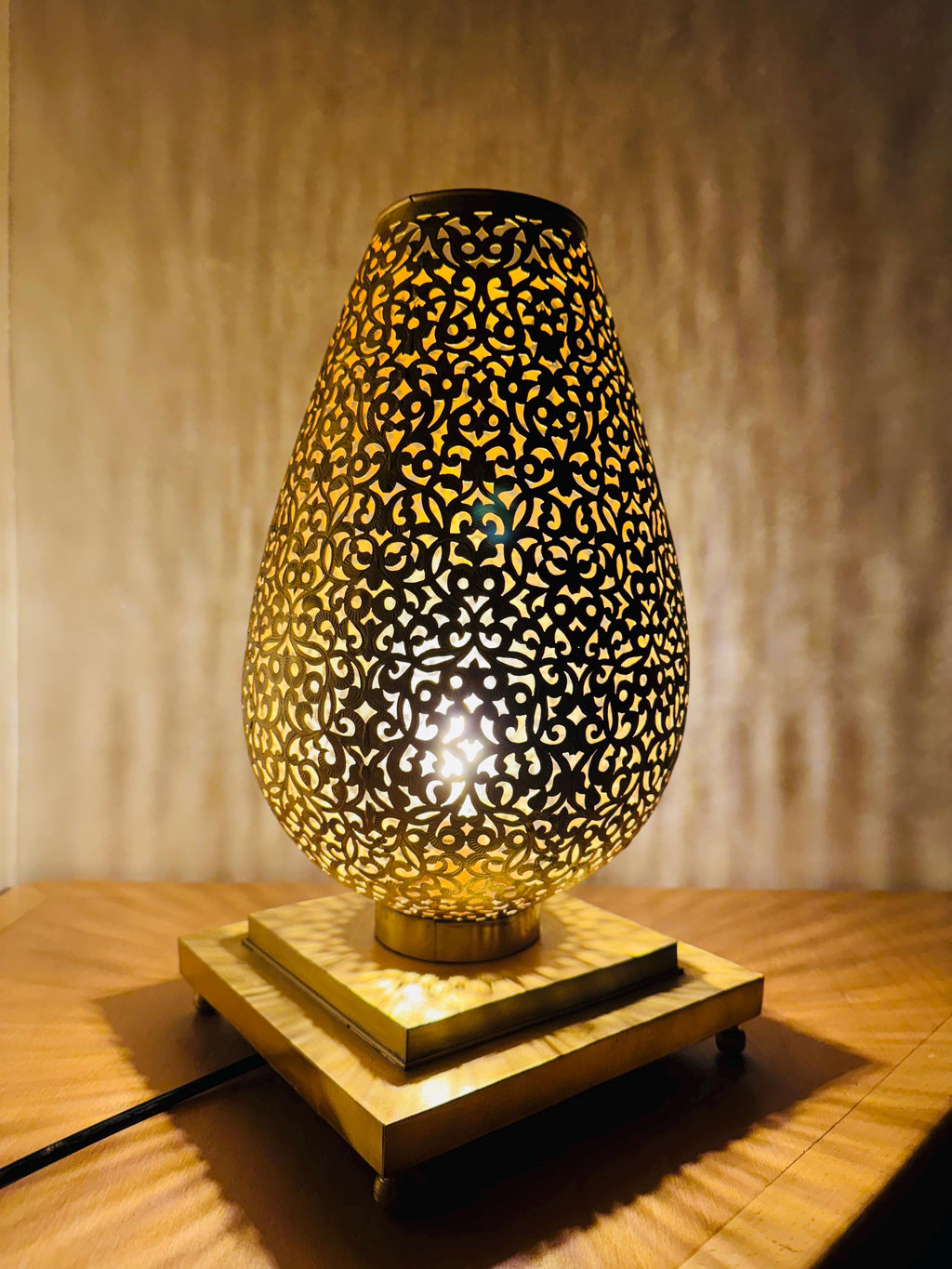 Handmade Moroccan Brass Table Lamp: Artisan Home Decor Lighting
