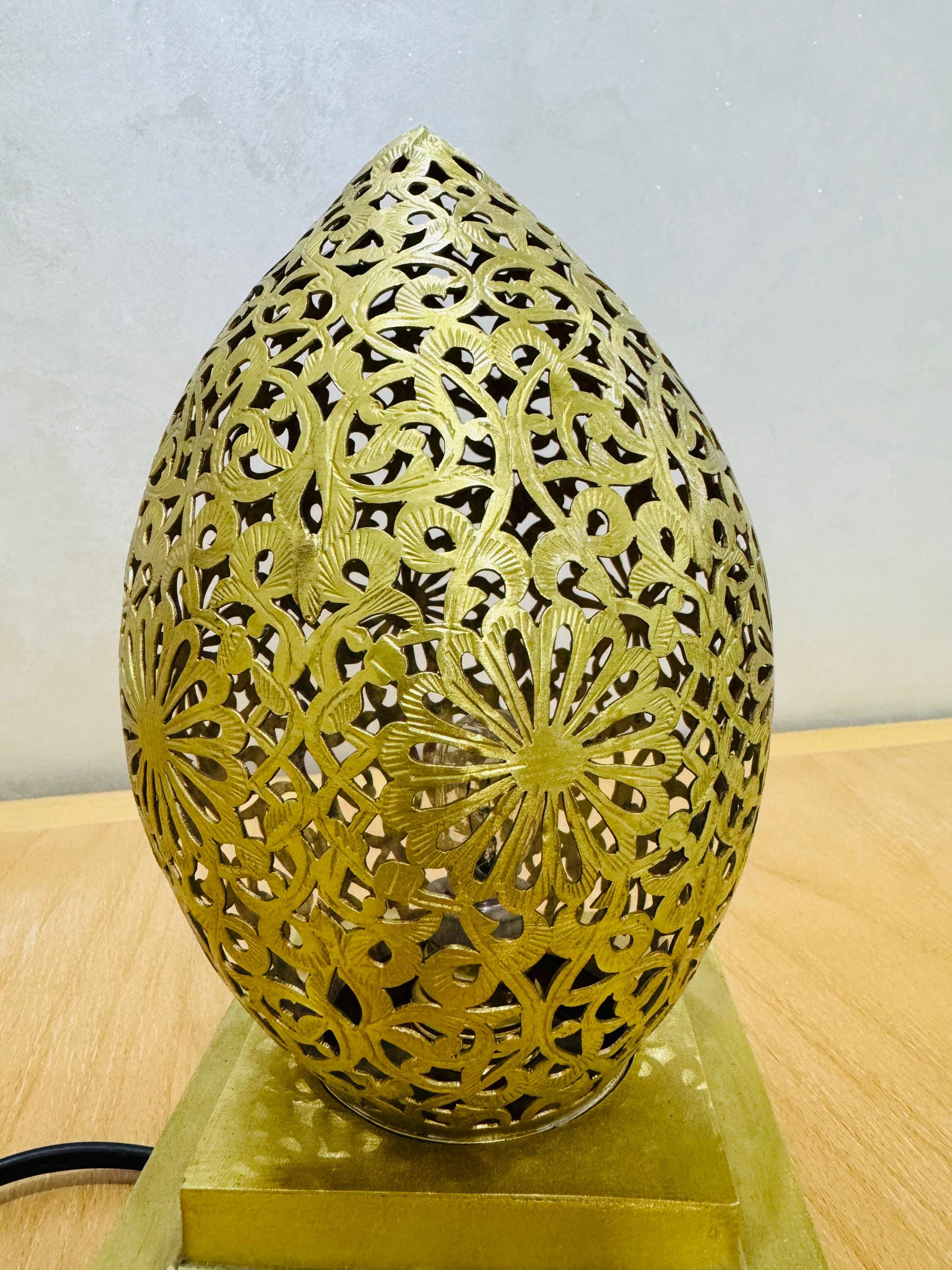 Handmade Brass Table Lamp: Moroccan Home Decor Lighting