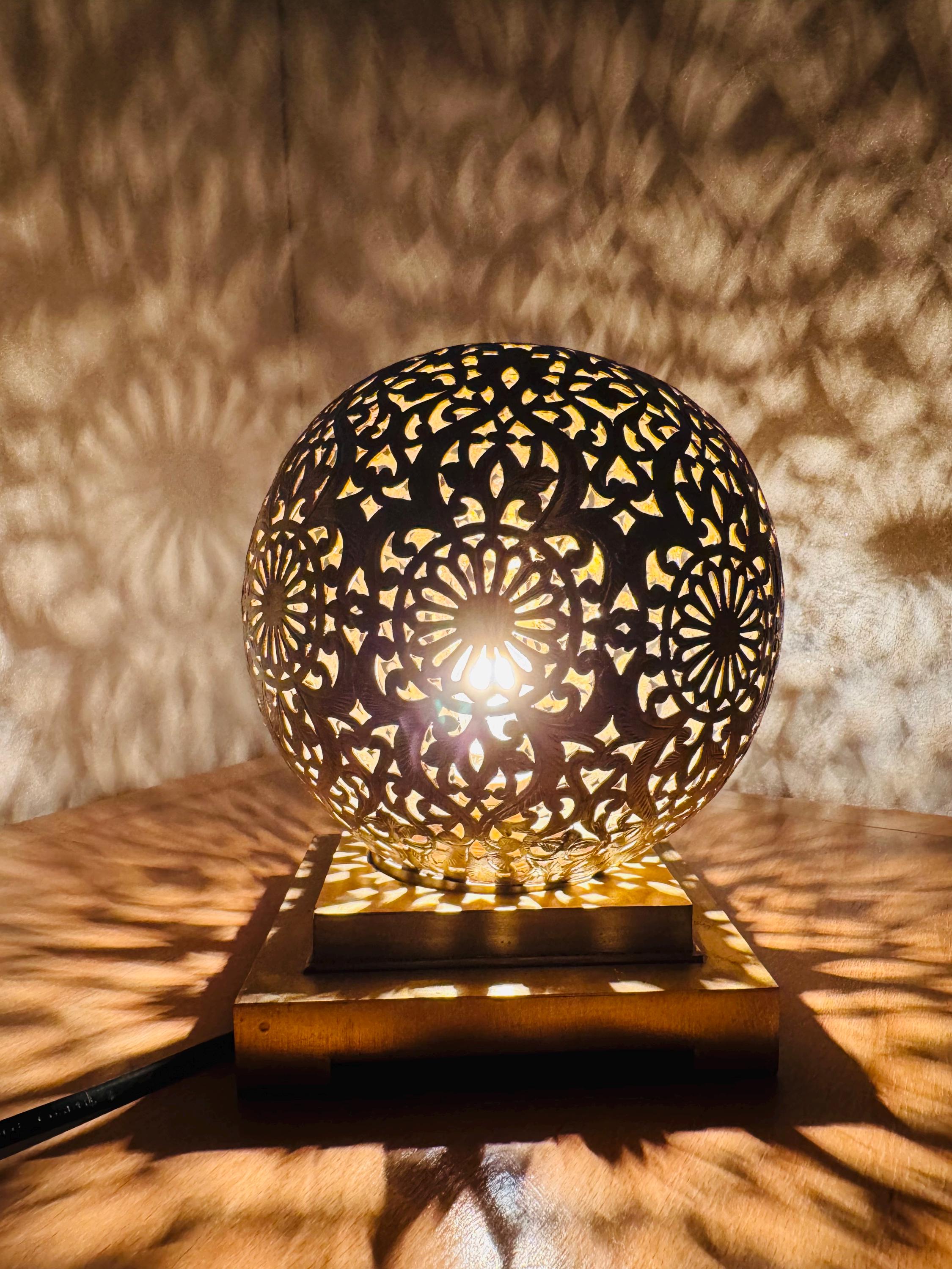 Handmade Moroccan Brass Table Lamp: Artisan Home Decor