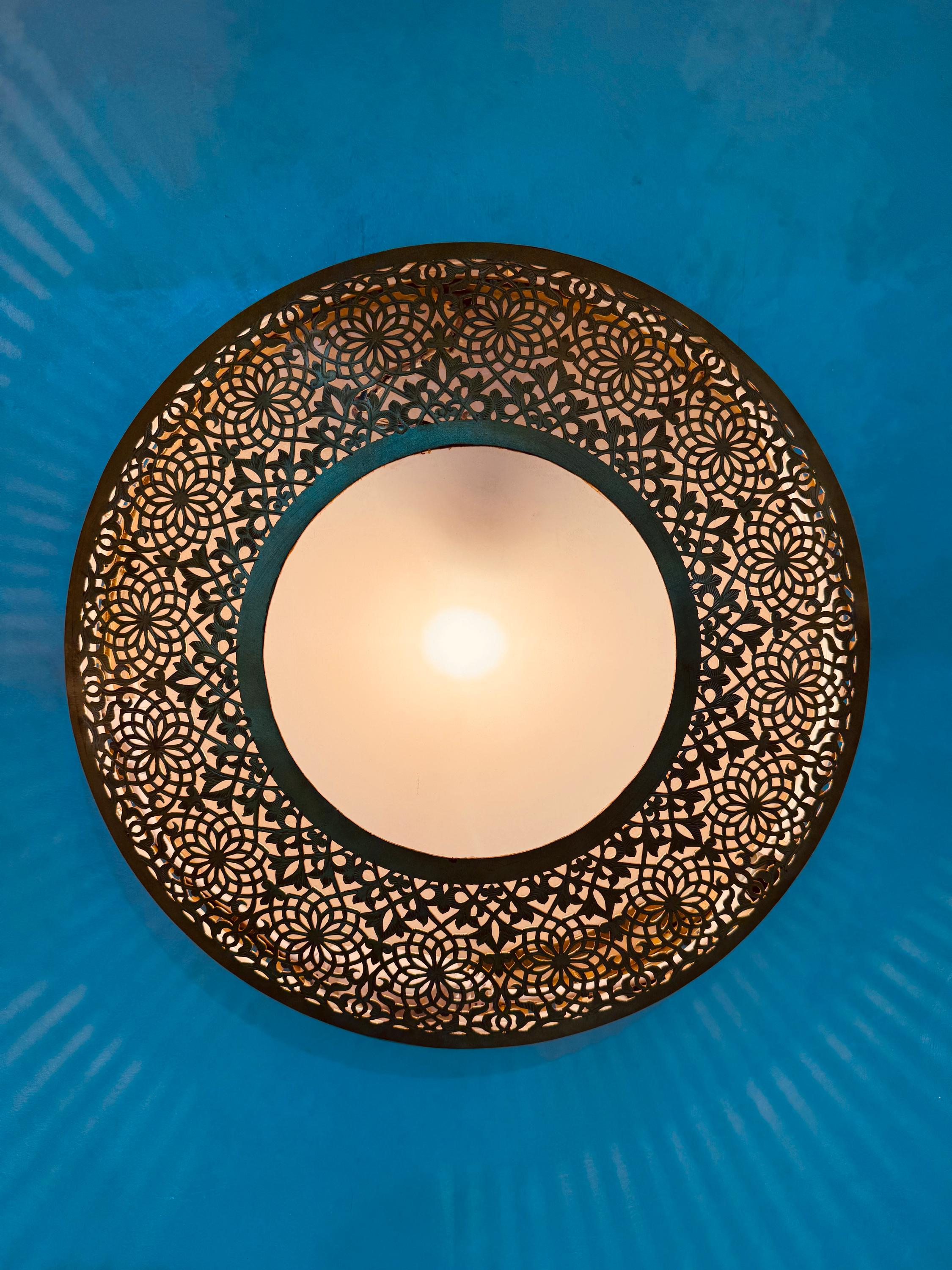 Handmade Brass Wall Sconce: Moroccan Decor Lighting Fixture