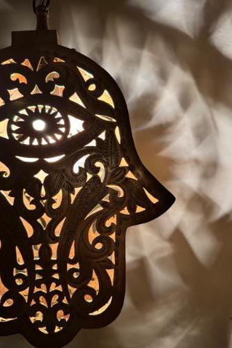 Handcrafted Copper Pendant Light: Moroccan Boho Home Decor