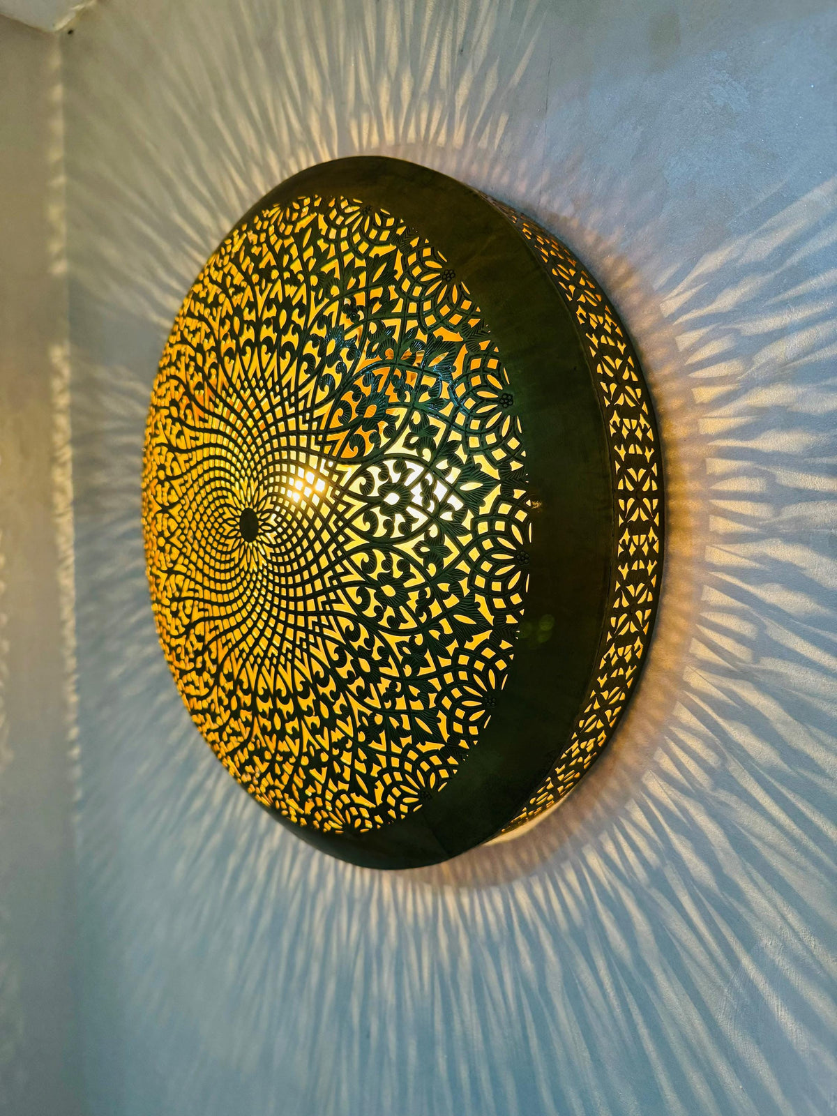 Handmade Brass Moroccan Wall Sconce: Vintage-Inspired Lighting Decor