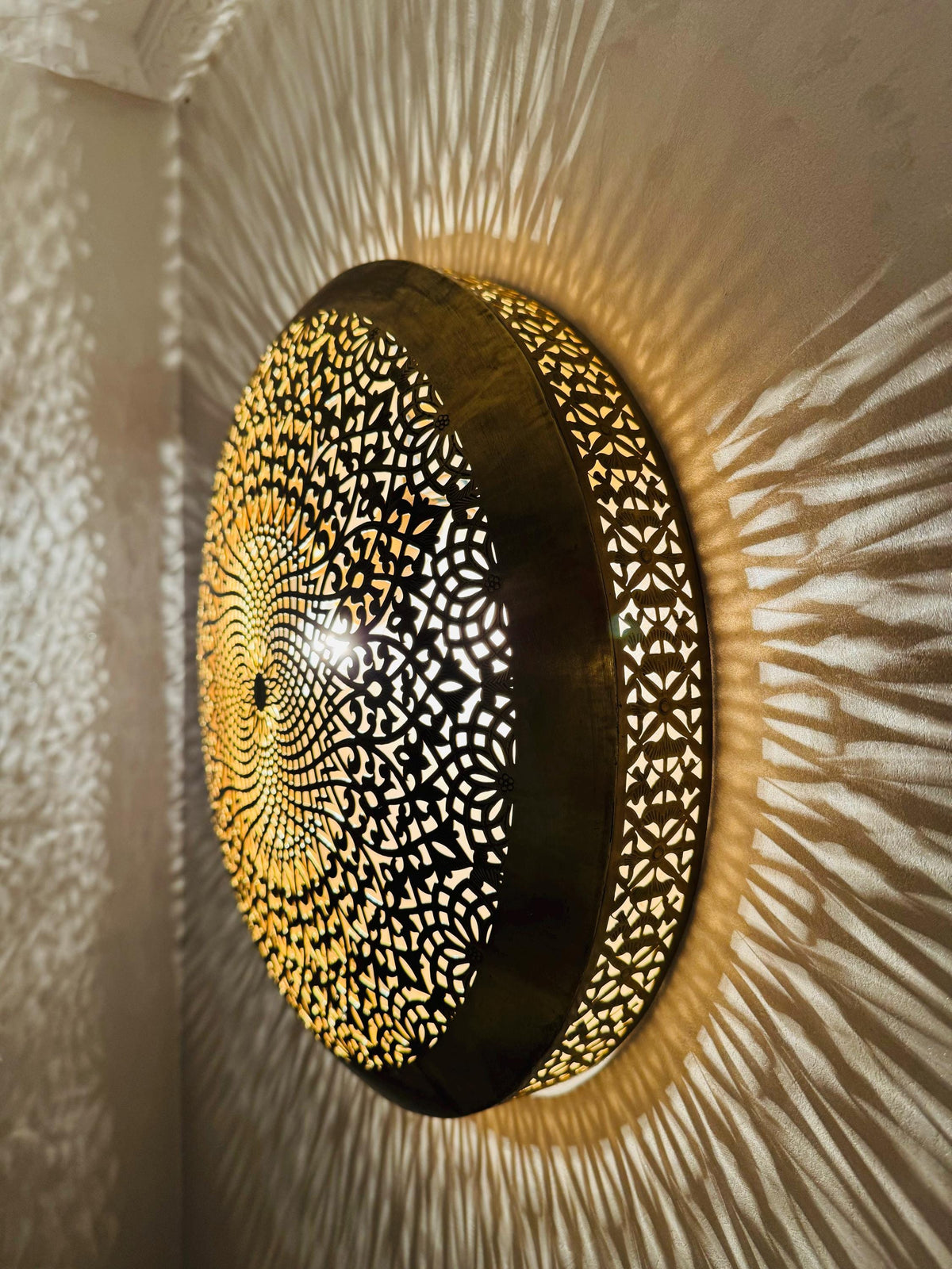 Handmade Brass Moroccan Wall Sconce: Vintage-Inspired Lighting Decor