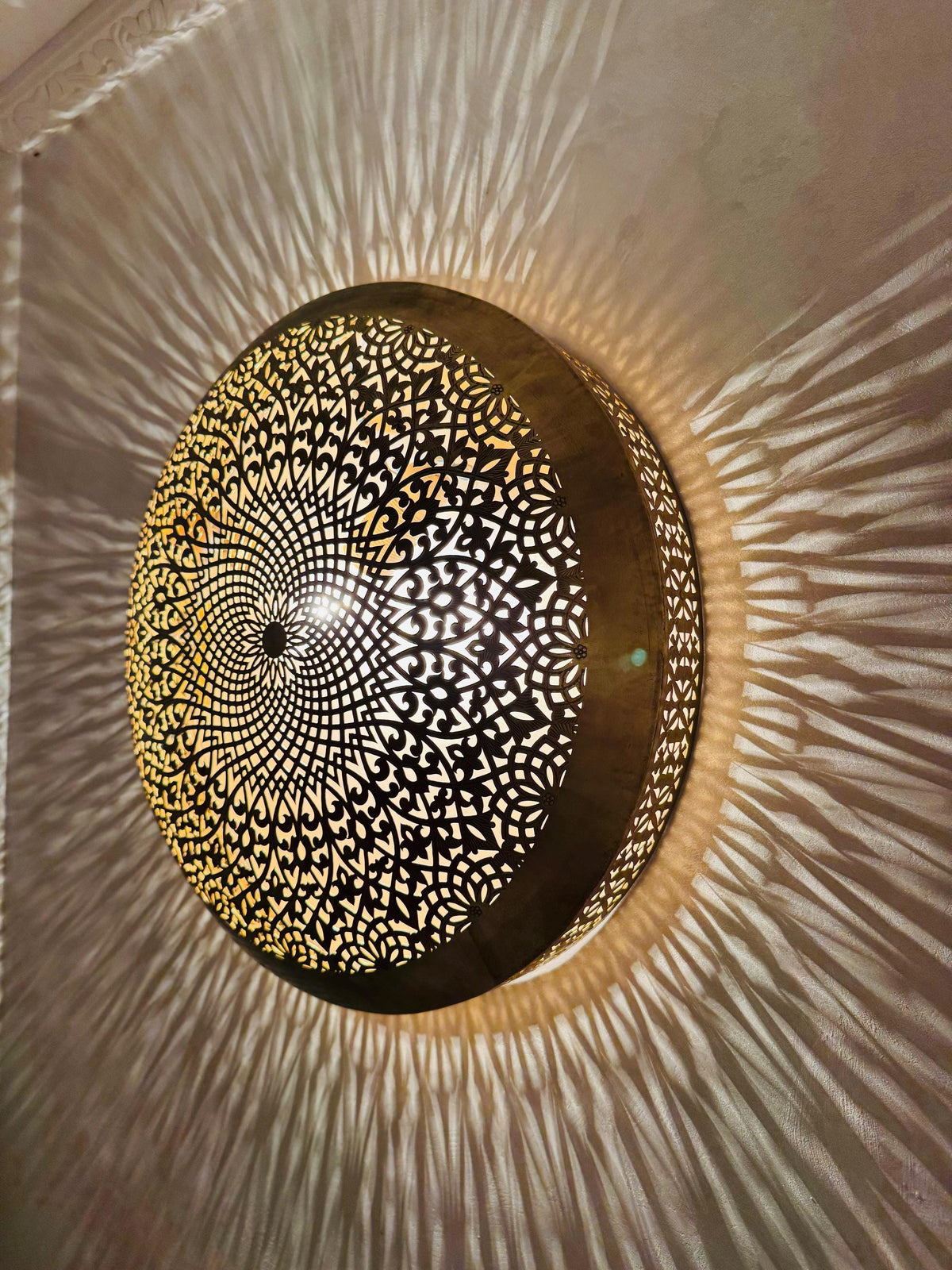 Handmade Brass Moroccan Wall Sconce: Vintage-Inspired Lighting Decor